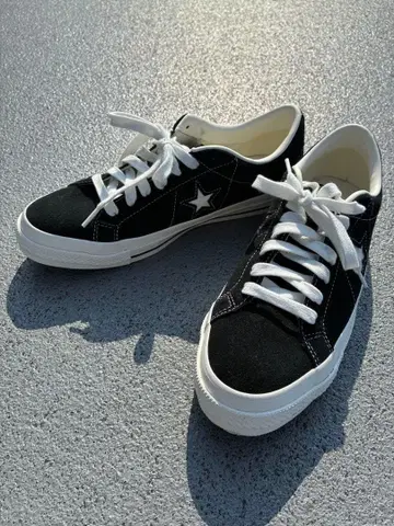 CONVERSE ONE STAR 블랙 스웨이드 스니커즈