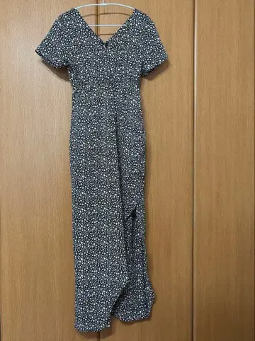 꽃무늬 롱 원피스 슬릿 반팔