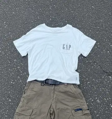 00s [archive] GAP 포켓 티셔츠 y2k 크롭 기장