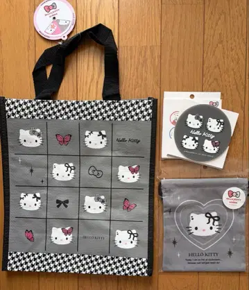 헬로키티 쓰리코인즈 쇼핑백 복조리 파우치 코스터 3종 세트