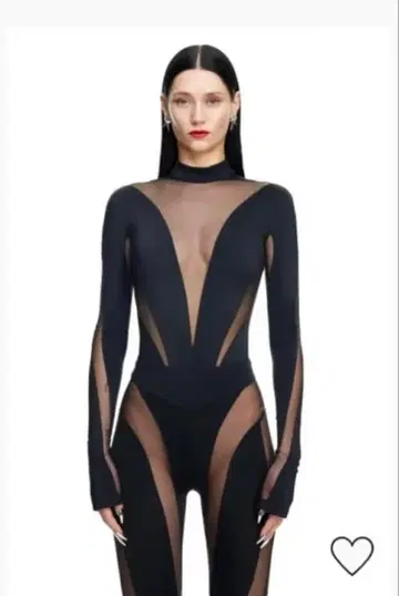 MUGLER H&M 시어 절개 긴팔 바디수트