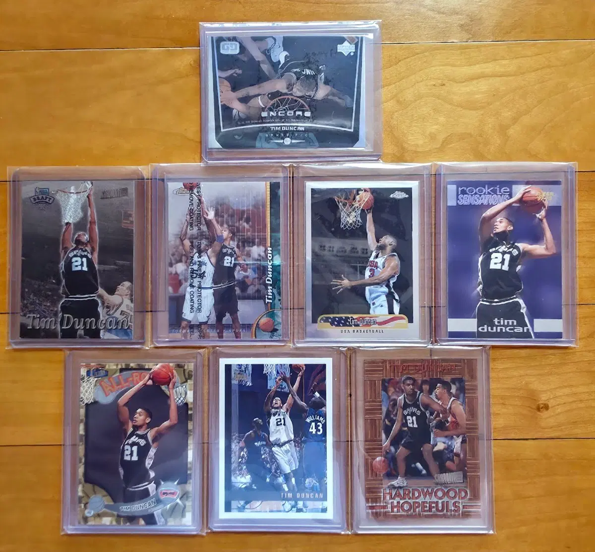 팀 던컨(Tim Duncan) 97-98 루키 카드 및 인기 인서트 8장 세트