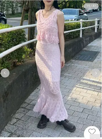lilybrown 크로셰 니트 드레스