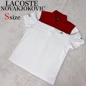 LACOSTE 노박 조코비치 피케 셔츠 US S 빨간색 화이트