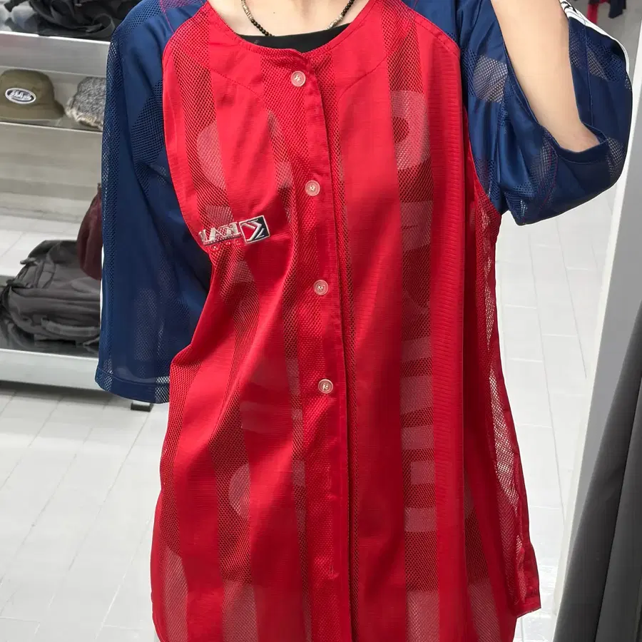 (XL) 칼 카니 00s 올드스쿨 메쉬 베이스볼 져지 레드