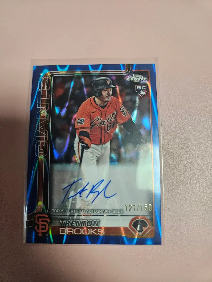 키움 용병 트렌턴 브룩스 150장 한정 Topps 블루 오토 카드