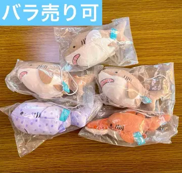 코타 상어 봉제 인형 2 마리: 백상아리 x 3, 톱상어 x 1, 북극 상어 x 1