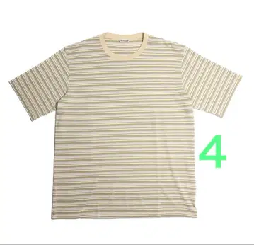 AURALEE HARD TWIST COTTON BORDER TEE