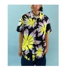 VOLCOM 반팔 셔츠 보태니컬 무늬 M 사이즈