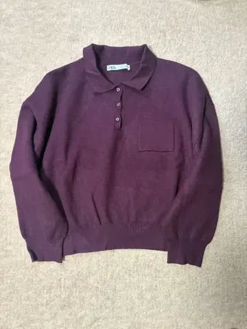 ZARA 니트 와인 레드