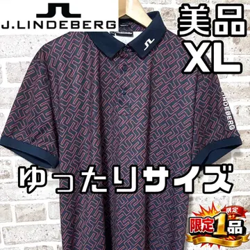 [루즈한 사이즈] 새상품급 제이 린드버그 남성용 반팔 피케 셔츠 XL 올 패턴
