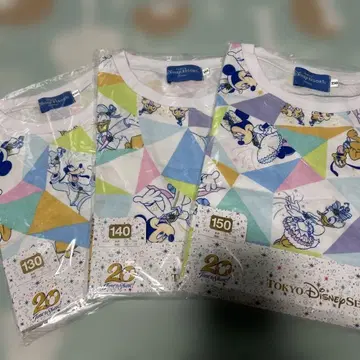 도쿄디즈니씨 20주년 T셔츠 130 140 150 사이즈 3장 세트