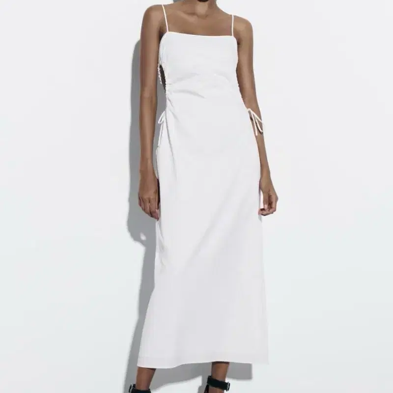 ZARA 자라 개버딘 슬립 원피스 끈나시 롱 원피스 M