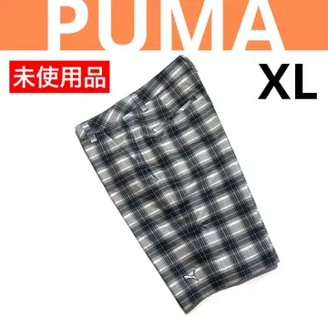 (미사용품) 푸마 체크 무늬 스트레치 하프 팬츠 XL