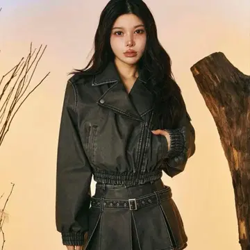 darich 앤티크 가죽 라이더 자켓