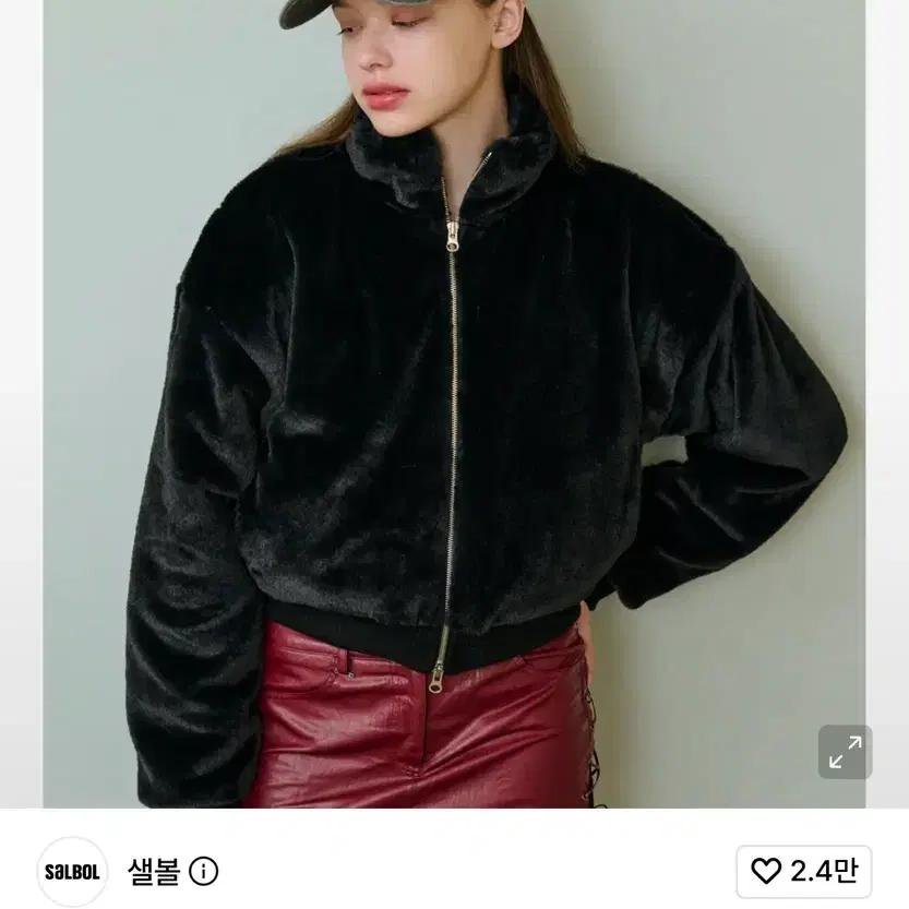 크롭 퍼 패딩 자켓