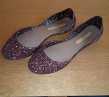 Melissa + Campana 브라운 라메 플랫슈즈 EUR 37 사이즈