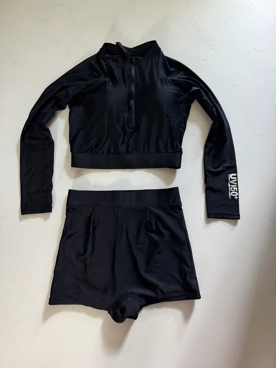 래쉬가드 상하의 세트 UV50+ 블랙