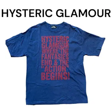 HYSTERIC GLAMOUR 로고 프린트 T셔츠 블루 S