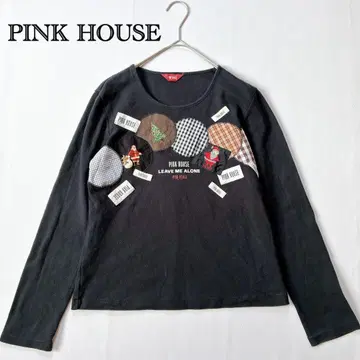 PINK HOUSE 핑크하우스 와펜 티셔츠 블랙 코튼
