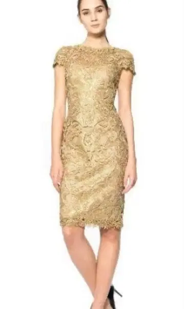 TADASHI SHOJI PETITE 전체 레이스 원피스 드레스 6P