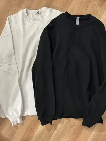 Los Angeles Apparel 와플 긴팔 셔츠 2장 세트 M 사이즈