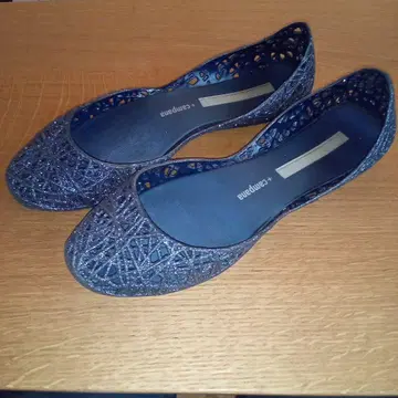 Melissa + Campana 네이비 라메 플랫슈즈 EUR 37 사이즈