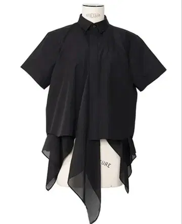 [ 미사용 ] sacai Poplin x Satin Shirt