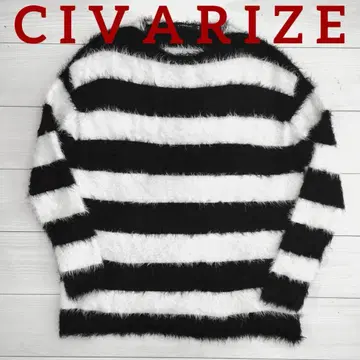 CIVARIZE 시버라이즈 페더얀 보더 니트 y2k v계