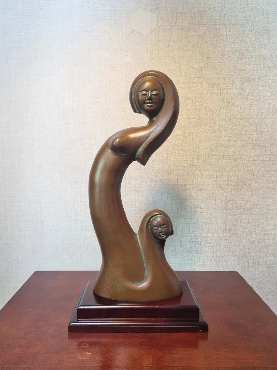 조각가 차영식 브론즈 작품 [모녀의 꿈] - 52cm