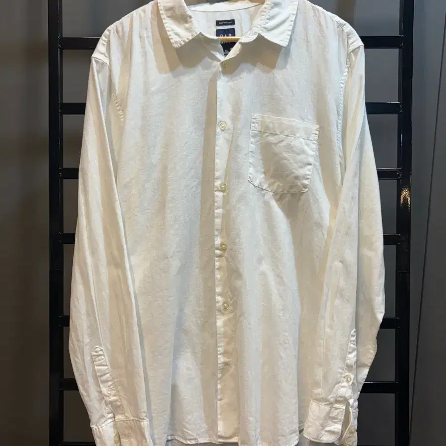 [XL] 갭(GAP) 화이트 린넨 혼방 긴팔 셔츠2.5