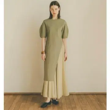 CLANE 클라네 SLANT CUT THERMAL TOPS 카키 S