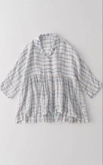 이번 시즌 완판 네스트로브 nest robe 린넨 거즈 체크 오픈 카라 셔츠