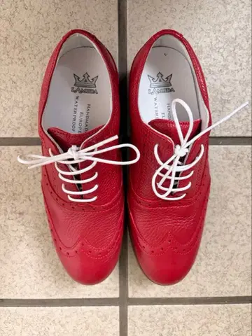 LAMBDA 여성용 골프화 레드 윙팁 24cm