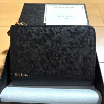 초레어 Paul Smith 지퍼 스트로우 레인 이단 접이식 지갑 미사용 새상품