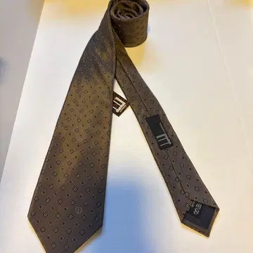 dunhill LONDON 넥타이 브라운 계열 코몬 무늬