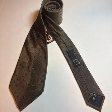 dunhill LONDON 넥타이 브라운 계열 코몬 무늬