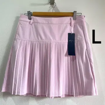 새상품 캘러웨이 클로즈드 메쉬 프론트 플리츠 스커트 핑크 L