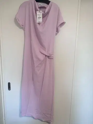 자라 드레이프 롱 원피스 핑크 M 택 포함 새상품