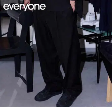 everyone two tuck wide twill trouser L