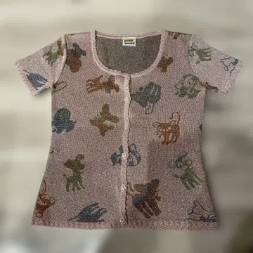 HYSTERIC GLAMOUR 라메 믹스 반팔 가디건