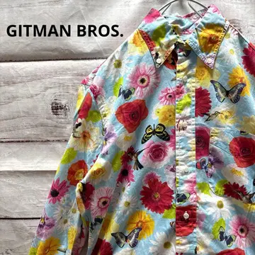 GITMAN BROS. 꽃무늬 셔츠 버튼 다운 나비 새 USA 초레어