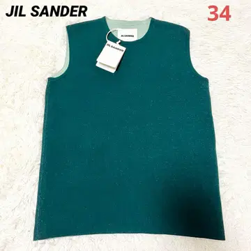 택 포함 새상품 JIL SANDER 캐시미어 혼방 니트 베스트 이탈리아제 34