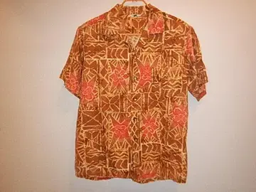 카메하메하 빈티지 하와이안 셔츠 브라운 계열 50, 60s