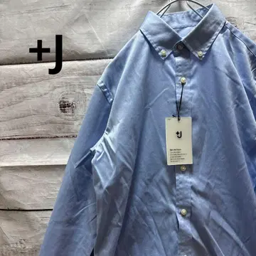 새상품 +J 슬림 핏 핑 옥스퍼드 셔츠(긴팔) 블루 택 포함