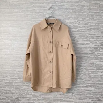 ZARA 자라 셔츠 자켓 XS 베이지 오버 사이즈 긴팔