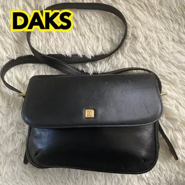 DAKS 가죽 천연 가죽 숄더백 블랙