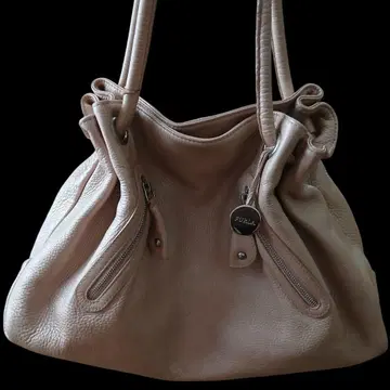 FURLA 훌라 가죽 숄더백 핑크 베이지