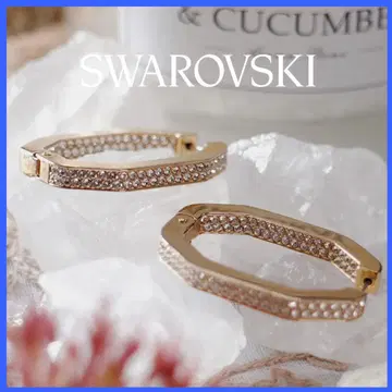 세일 SWAROVSKI 후프 귀걸이 골드 컬러 L 사이즈 새상품급