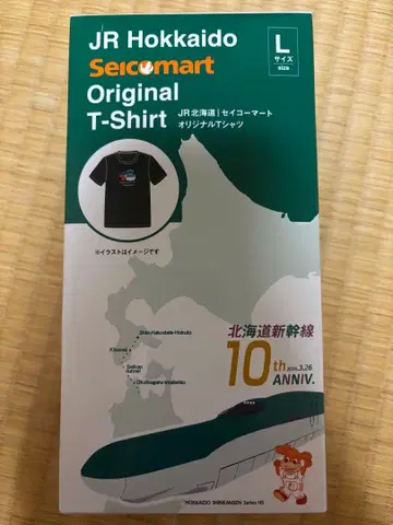 JR 홋카이도 세이코마트 콜라보 홋카이도 신칸센 10th 기념 T셔츠 L 새상품